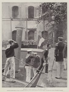 トゥーロンのアーセナルでマーチャンド少佐のレセプション 作： Henry Charles Seppings Wright